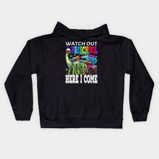 Watch Out Preschool Here I Come Monster Truck Dinosaur Back To School Kids Hoodie